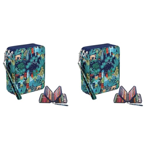 Climberty® Student Pencil Pouch Travel for Colored Pencils with 78 Elastic Loops Cartoon Print Fashion Paint Storage Zipper Bag with Lanyard 6.3x7.87x2.36 2 PCS Climberty® Student Pencil Pouch Travel for Colored Pencils with 78 Elastic Loops Cartoon Print Fashion Paint Storage Zipper Bag with Lanyard 6.3x7.87x2.36 2 PCS